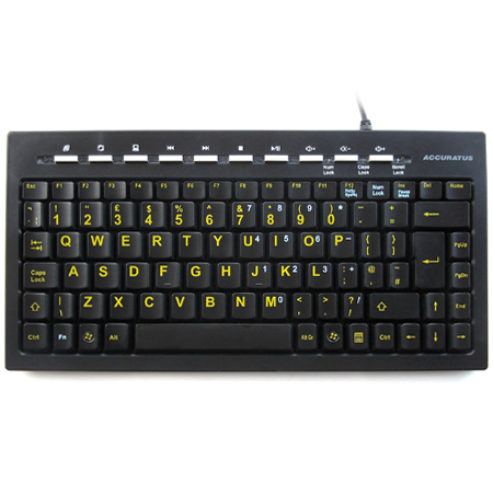 Accuratus Mini Keyboard High Visibility Yellow Keys